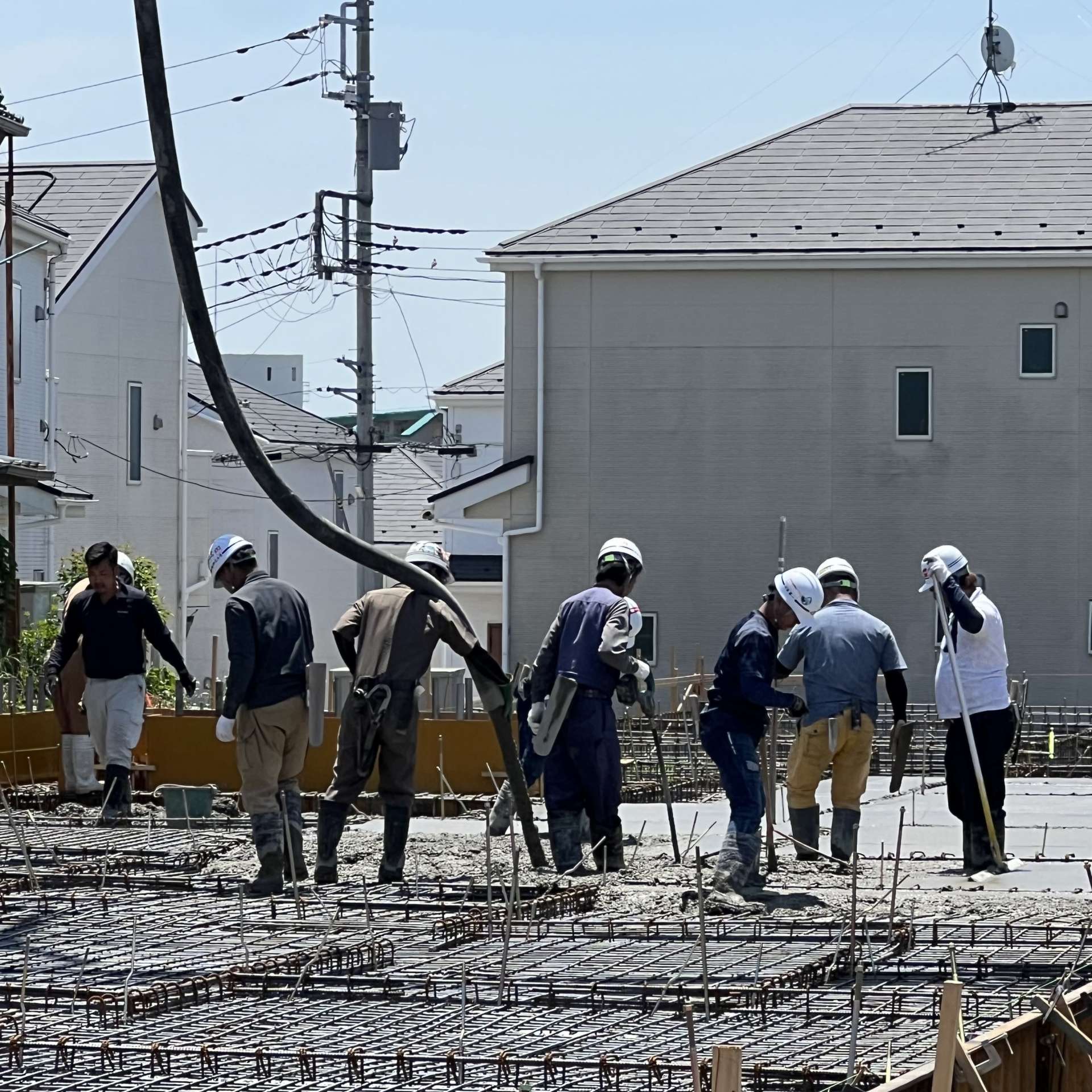 ポンプ車稼働中